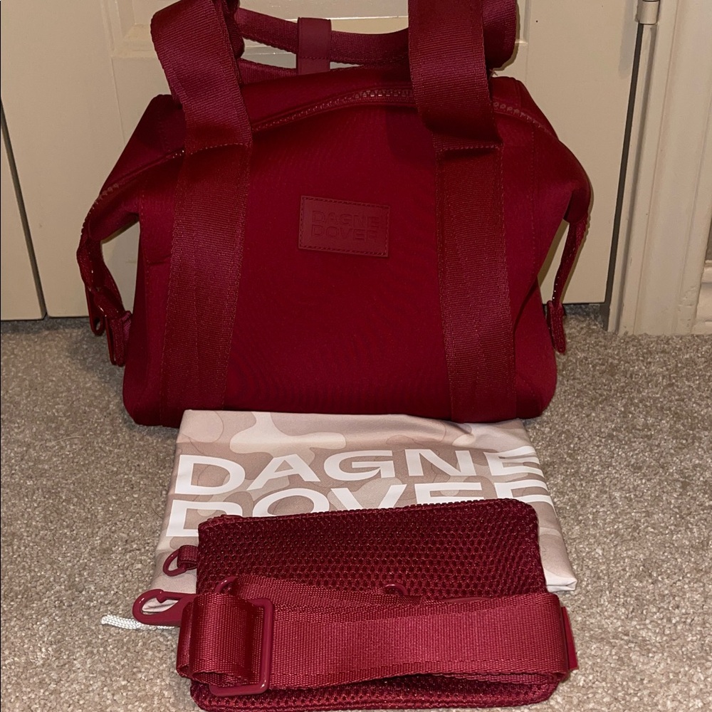 Dagne Dover Small Landon Neoprene Carryall Bag in Spice NEW